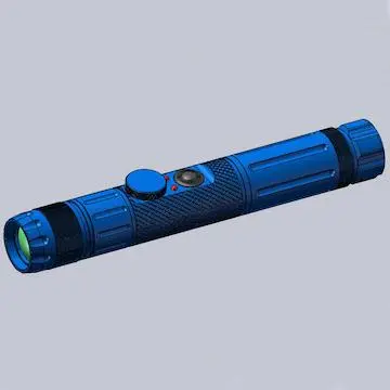 Military Defense Rail Mounted Focus Adjustable Blue LED Illuminator Tactical Laser Flashlight Designator